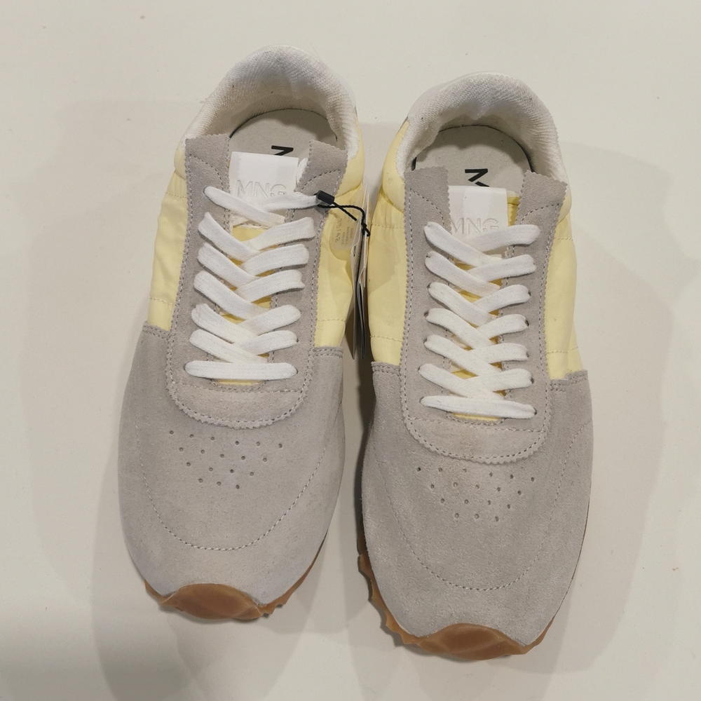Mango Women's Gray and Yellow Sneakers